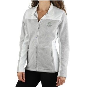 Straight Down jacket white and grey. Size medium.